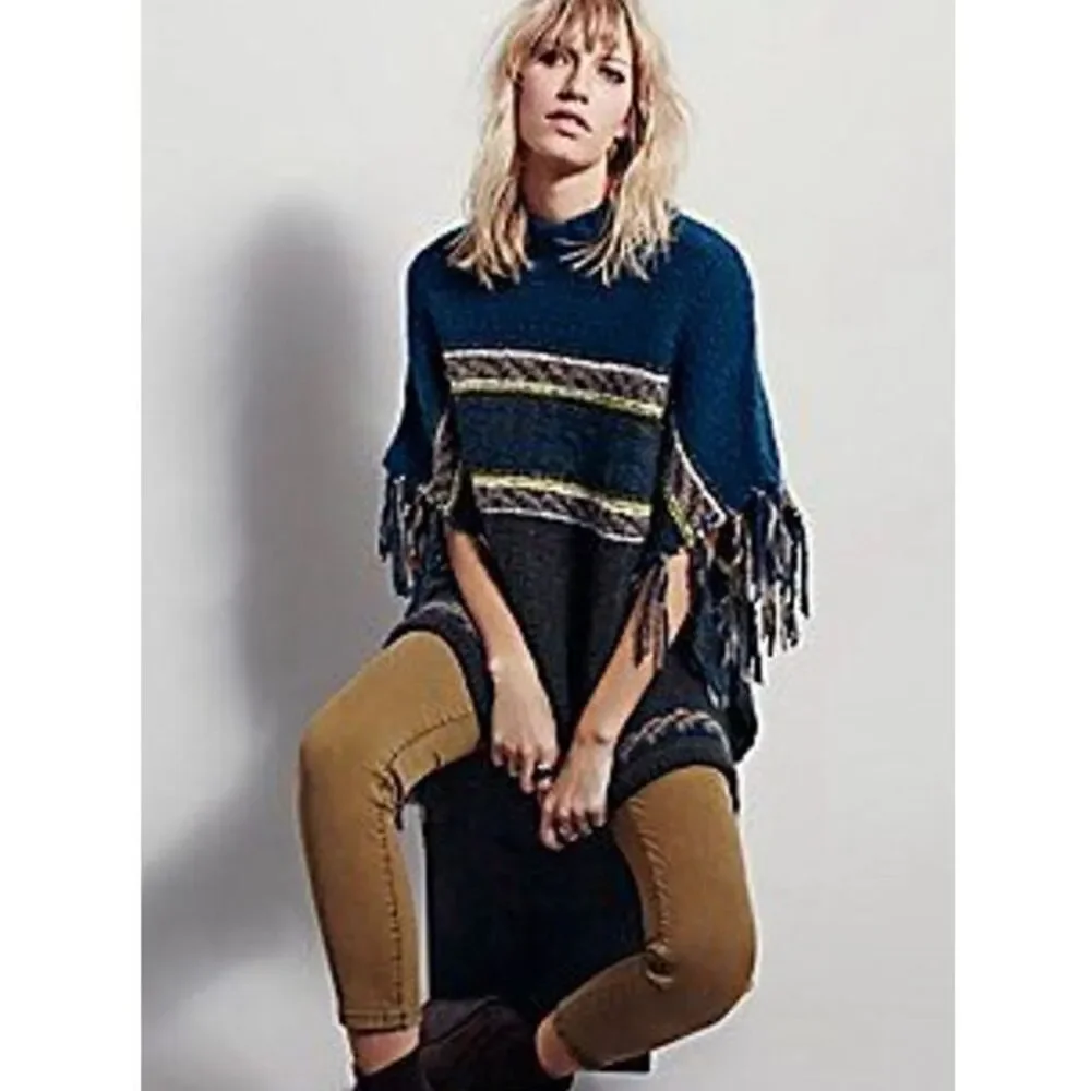 Free People Labyrinth Wool & Angora-Blend Poncho Women’s M/L